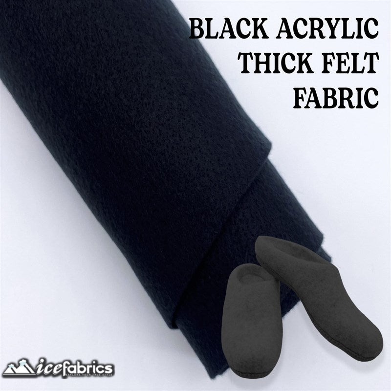 Ice Fabrics Acrylics Felt Fabric By The Roll ( 20 Yards) Wholesale ICE FABRICS Black