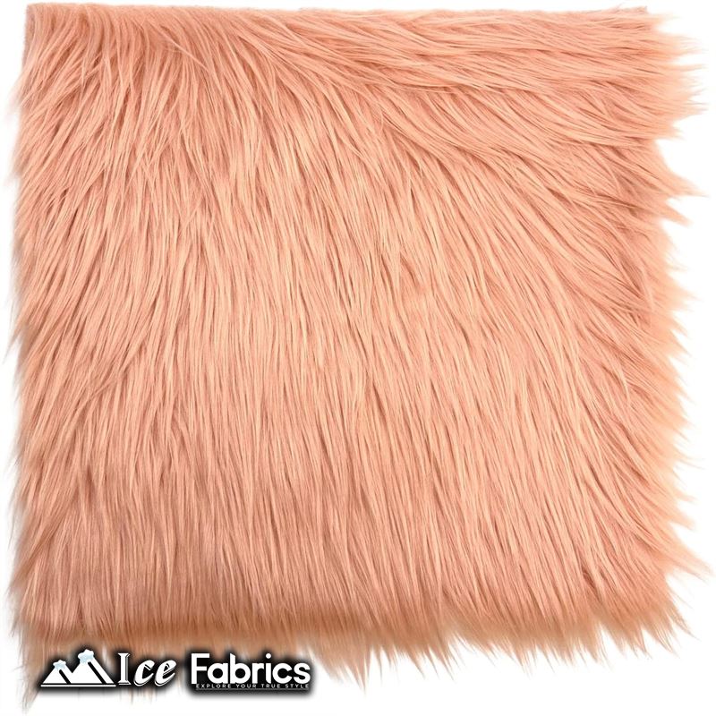 IceFabrics Square Shaggy Long Pile Faux Fur Fabric ICE FABRICS Blush