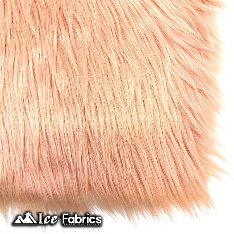 IceFabrics Square Shaggy Long Pile Faux Fur Fabric ICE FABRICS Blush
