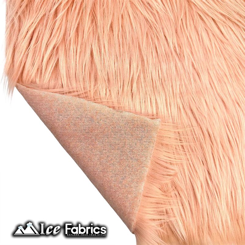IceFabrics Square Shaggy Long Pile Faux Fur Fabric ICE FABRICS Blush
