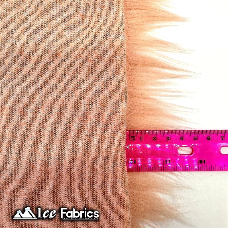 IceFabrics Square Shaggy Long Pile Faux Fur Fabric ICE FABRICS Blush