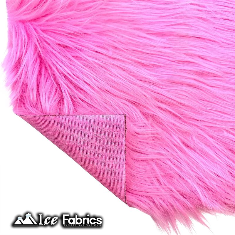 IceFabrics Square Shaggy Long Pile Faux Fur Fabric ICE FABRICS Bubble Gum