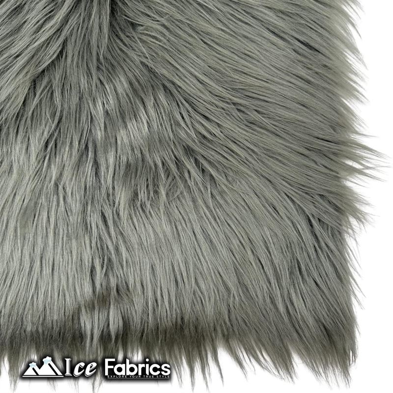 IceFabrics Square Shaggy Long Pile Faux Fur Fabric ICE FABRICS Charcoal