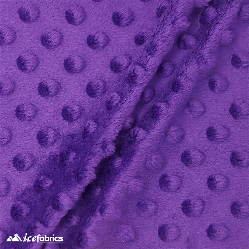 New Colors Dimple Bubble Polka Dot Minky Fabric ICE FABRICS | Dark Purple