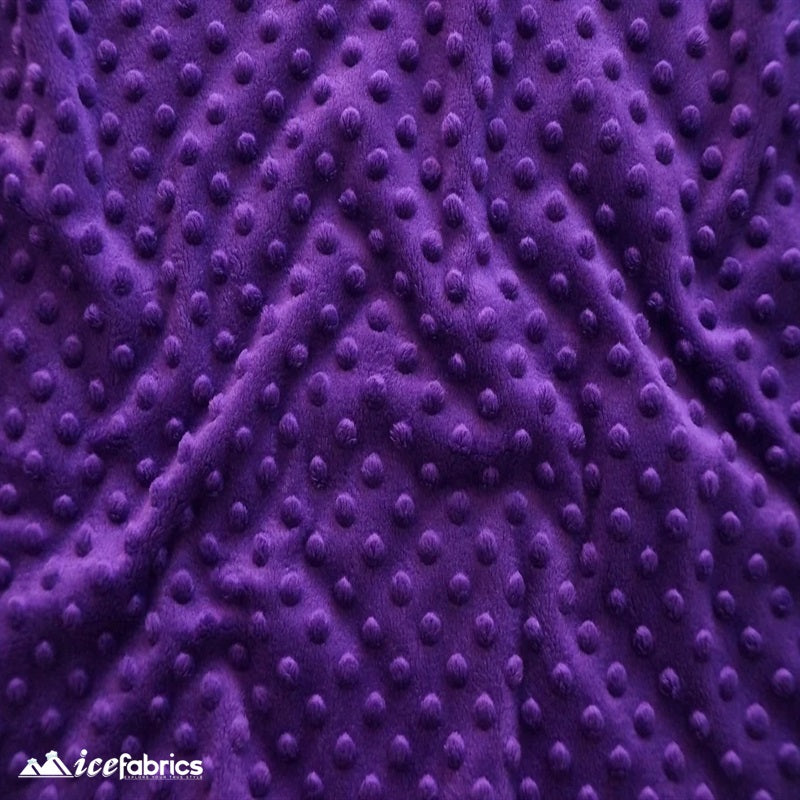New Colors Dimple Bubble Polka Dot Minky Fabric ICE FABRICS | Dark Purple