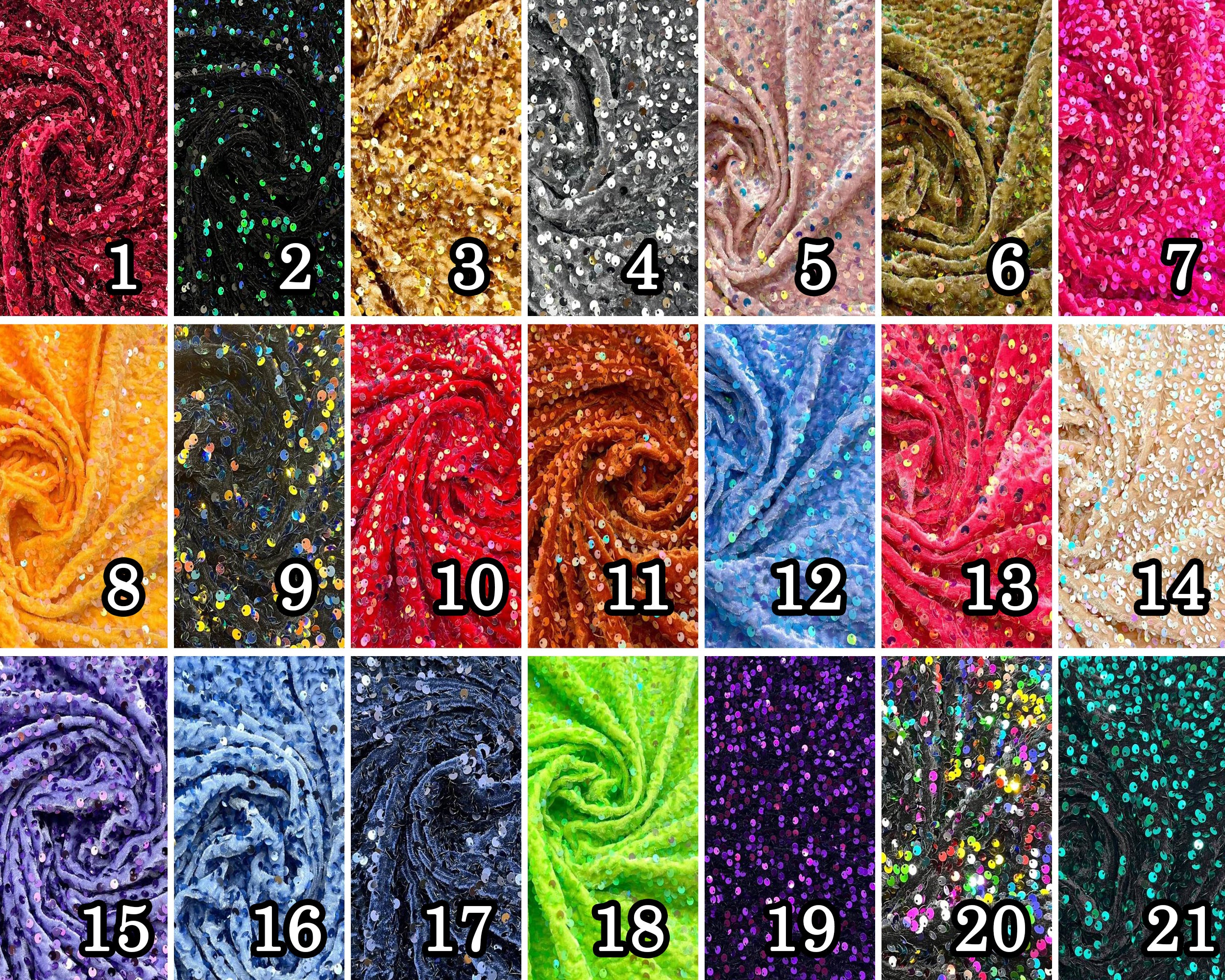 Emma Embroidery Sequins on Velvet Fabric | 2 Way Stretch ICE FABRICS