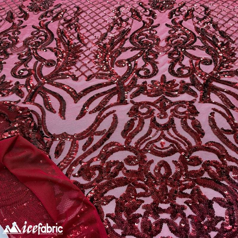 Mia Stretch Sequin Fabric |58” Wide| Embroidery Lace Mesh ICE FABRICS Fuchsia