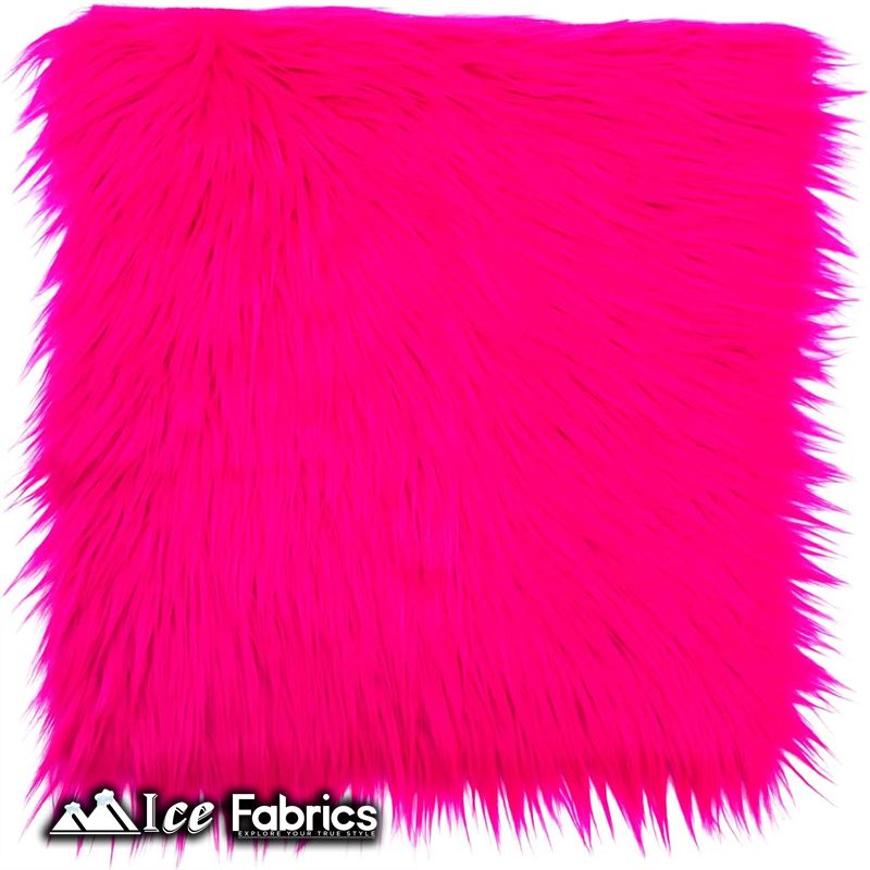 IceFabrics Square Shaggy Long Pile Faux Fur Fabric ICE FABRICS Fuchsia