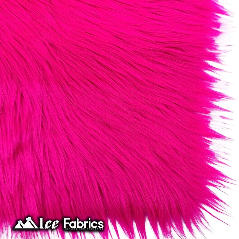 IceFabrics Square Shaggy Long Pile Faux Fur Fabric ICE FABRICS Fuchsia