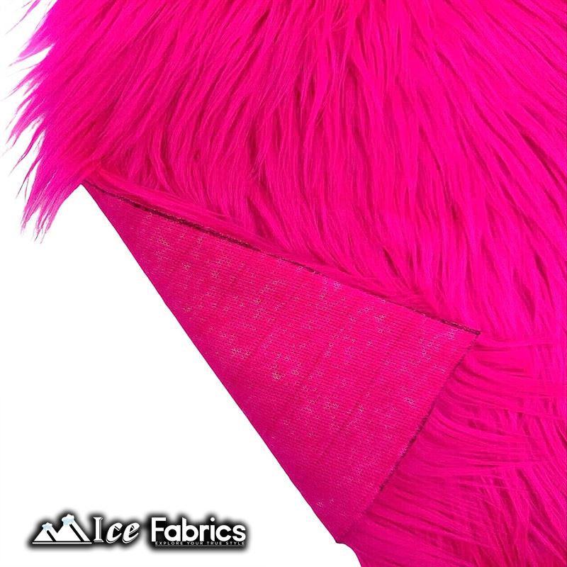 IceFabrics Square Shaggy Long Pile Faux Fur Fabric ICE FABRICS Fuchsia