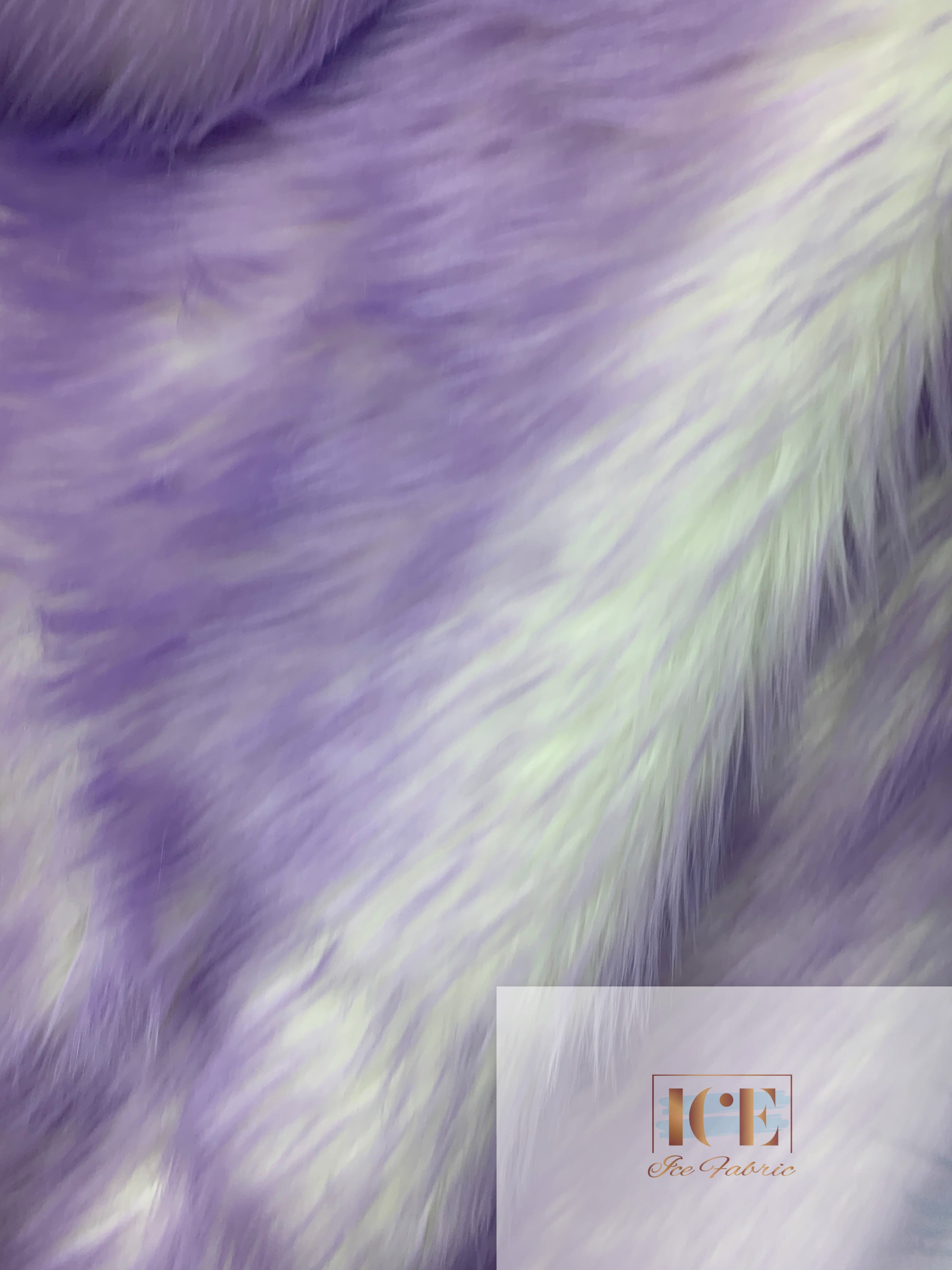 Canadian Fox Fake Animal Faux Fur Fabric ICEFABRIC Lilac