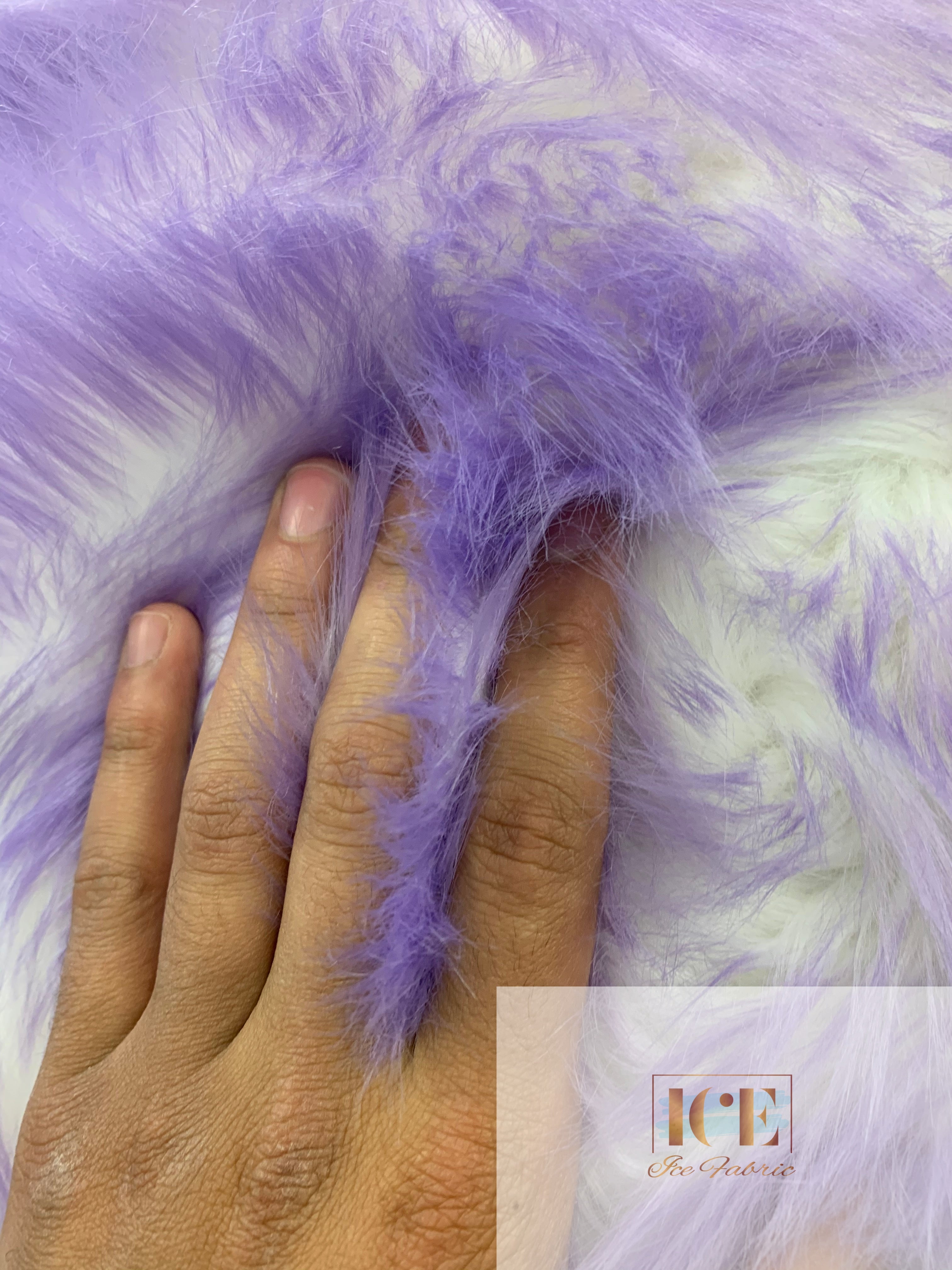 Canadian Fox Fake Animal Faux Fur Fabric ICEFABRIC Lilac