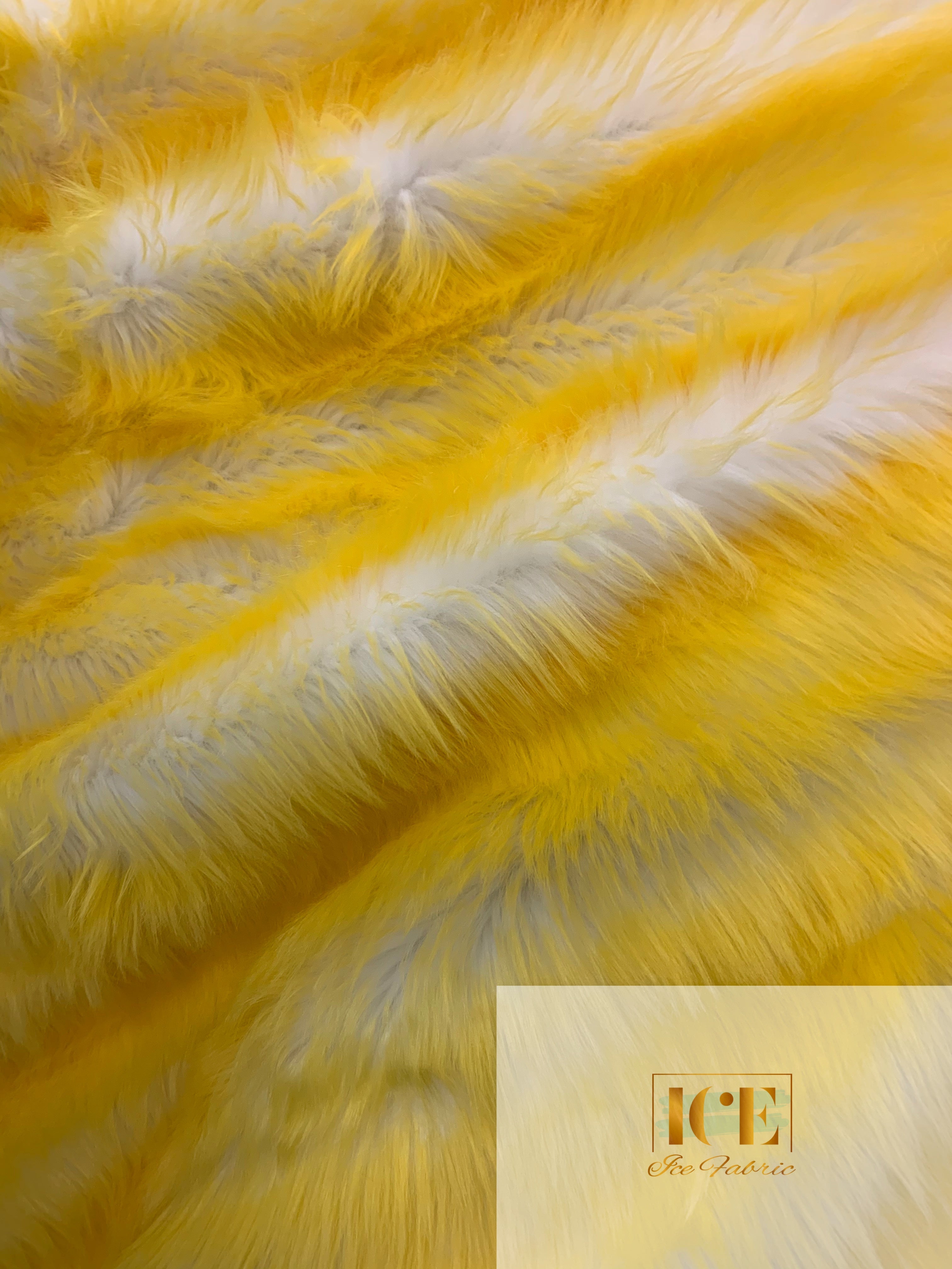 Canadian Fox Fake Animal Faux Fur Fabric ICEFABRIC Yellow
