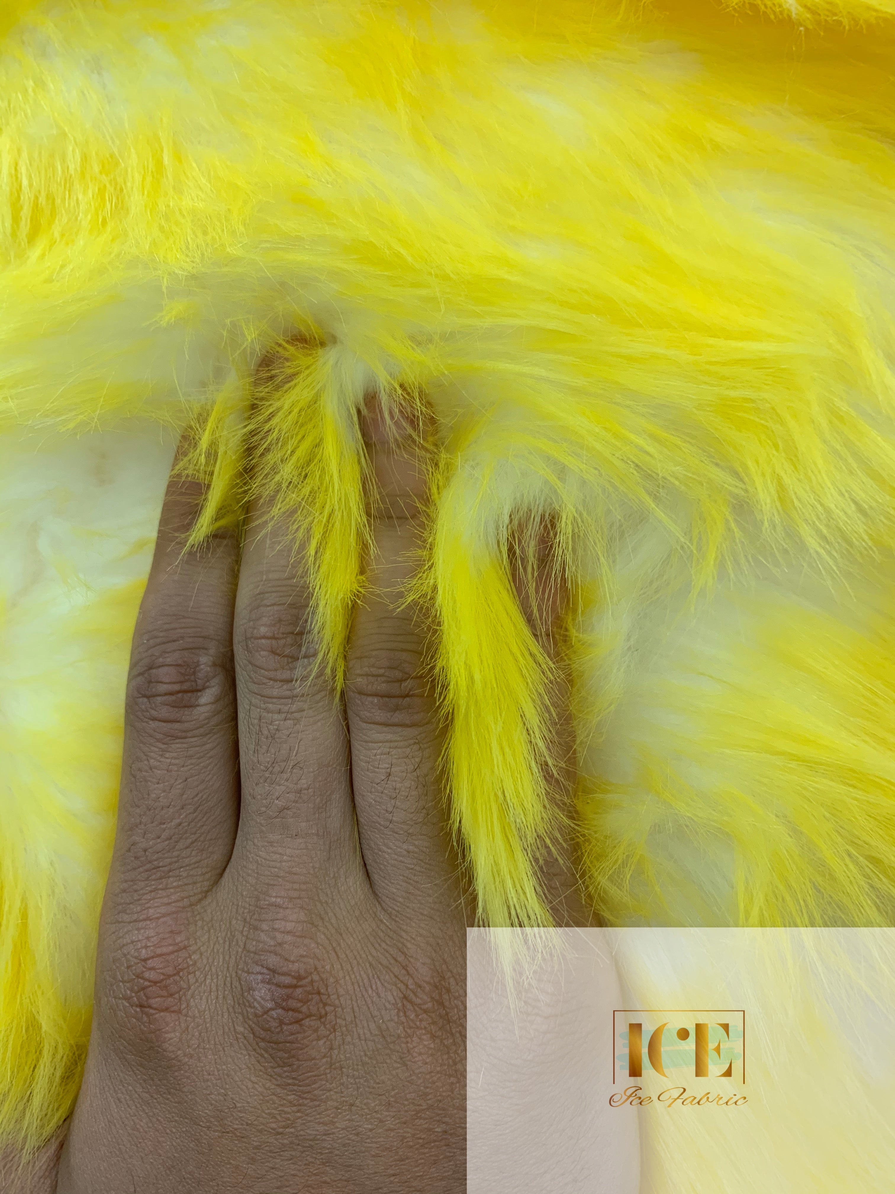 Canadian Fox Fake Animal Faux Fur Fabric ICEFABRIC Yellow