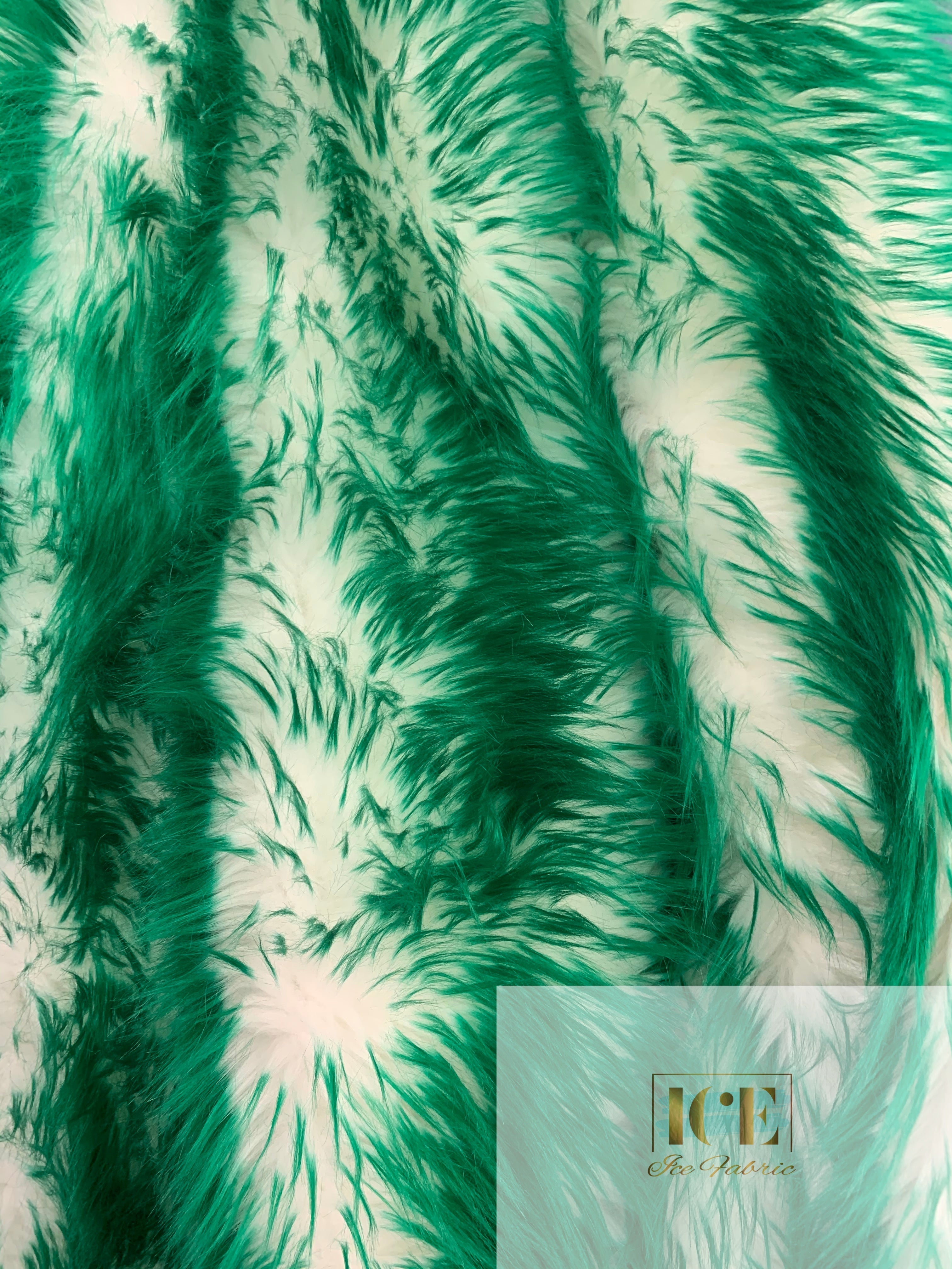 Canadian Fox Fake Animal Faux Fur Fabric ICEFABRIC Kelly Green