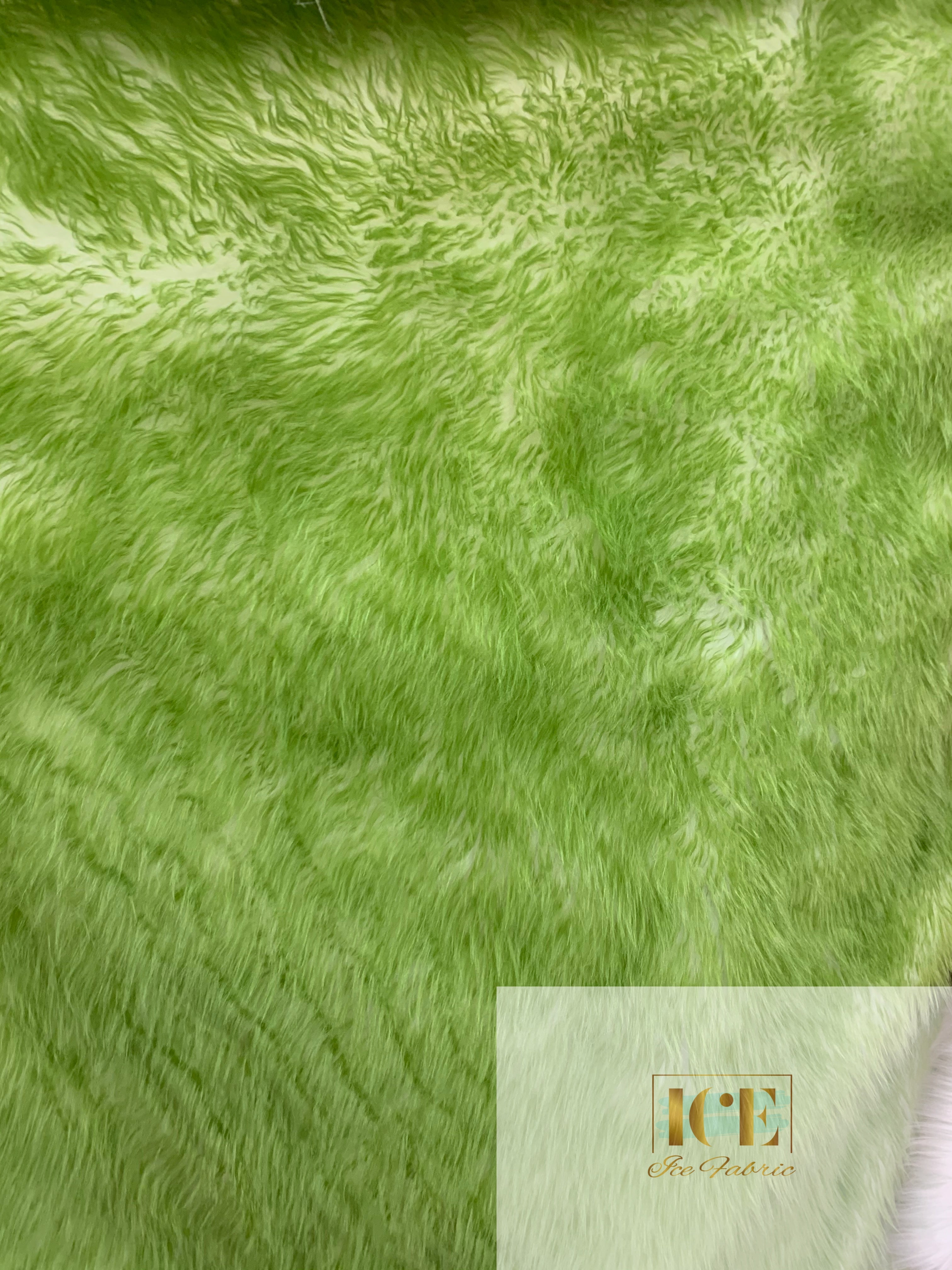 Canadian Fox Fake Animal Faux Fur Fabric ICEFABRIC Lime
