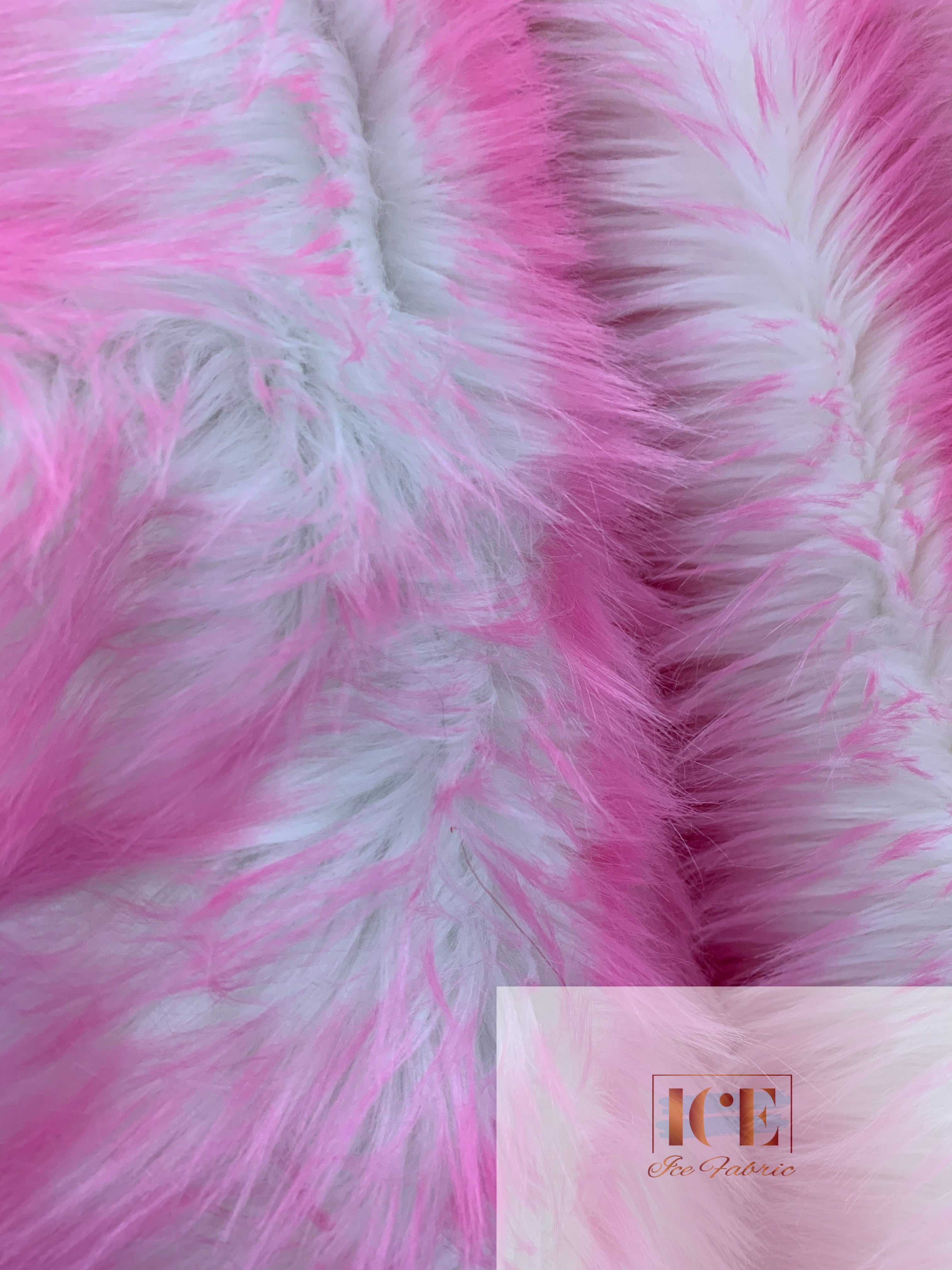 Canadian Fox Fake Animal Faux Fur Fabric ICEFABRIC Candy Pink
