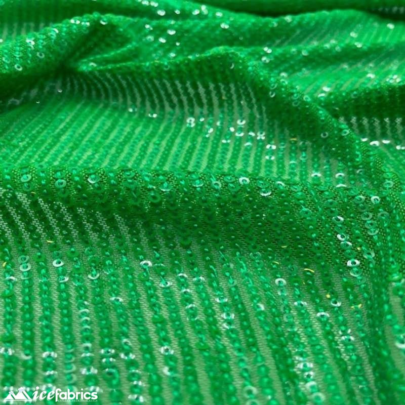 Elegant 2 Way All Over Stretch Sequin FabricICE FABRICSICE FABRICSBy The Yard58 inches WideKelly GreenElegant 2 Way All Over Stretch Sequin Fabric ICE FABRICS Kelly Green