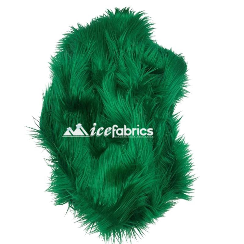 Shaggy Mohair Long Pile Faux Fur Fabric By The Yard ICE FABRICS Kelly Green