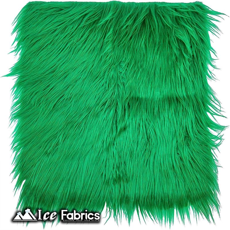 IceFabrics Square Shaggy Long Pile Faux Fur Fabric ICE FABRICS Kelly Green