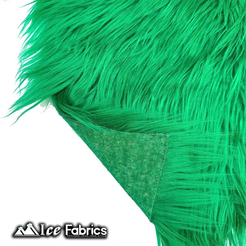 IceFabrics Square Shaggy Long Pile Faux Fur Fabric ICE FABRICS Kelly Green