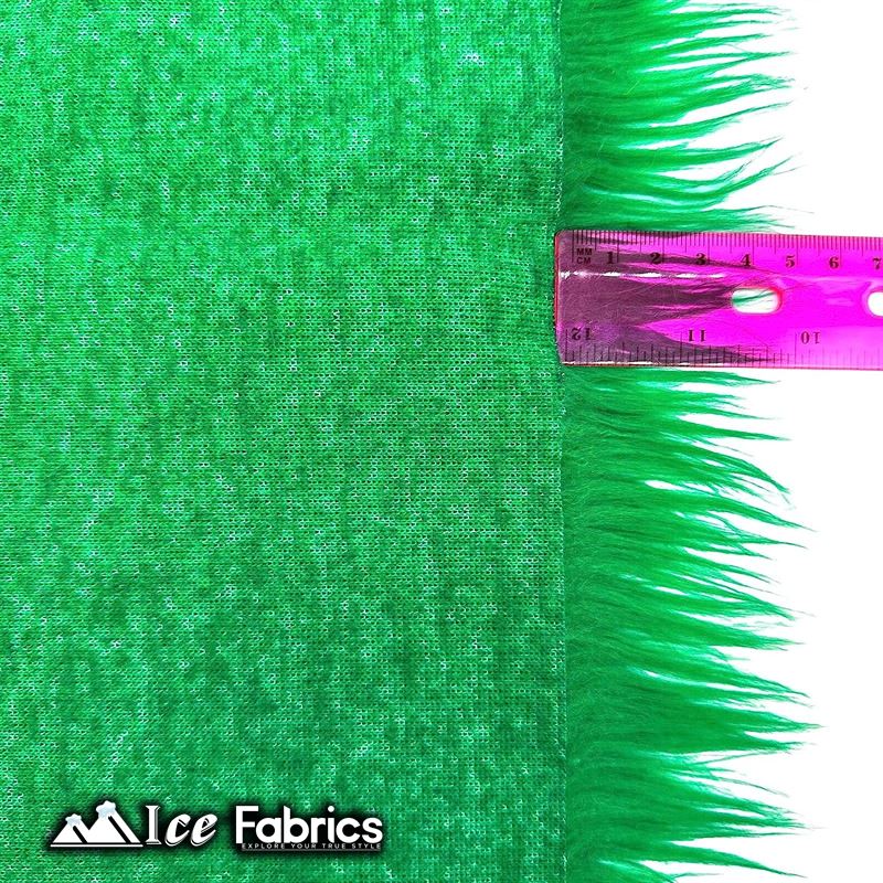 IceFabrics Square Shaggy Long Pile Faux Fur Fabric ICE FABRICS Kelly Green
