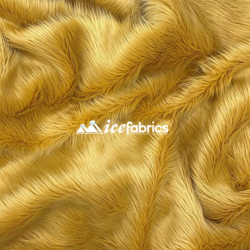 Shaggy Mohair Long Pile Faux Fur Fabric By The Yard ICE FABRICS Latte