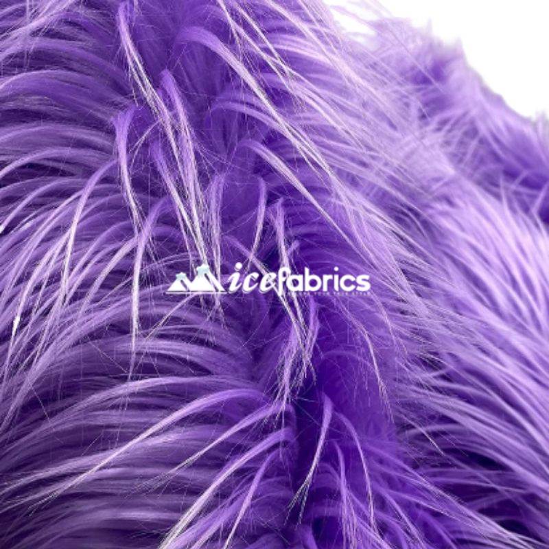 Shaggy Mohair Long Pile Faux Fur Fabric By The Yard ICE FABRICS Lavender