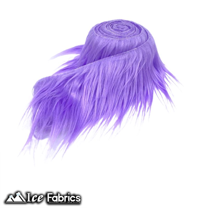 Shaggy Mohair Strips Ribbon Faux Fur Fabric Pre Cut Roll ICE FABRICS Lavender