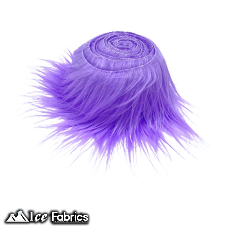 Shaggy Mohair Strips Ribbon Faux Fur Fabric Pre Cut Roll ICE FABRICS Lavender
