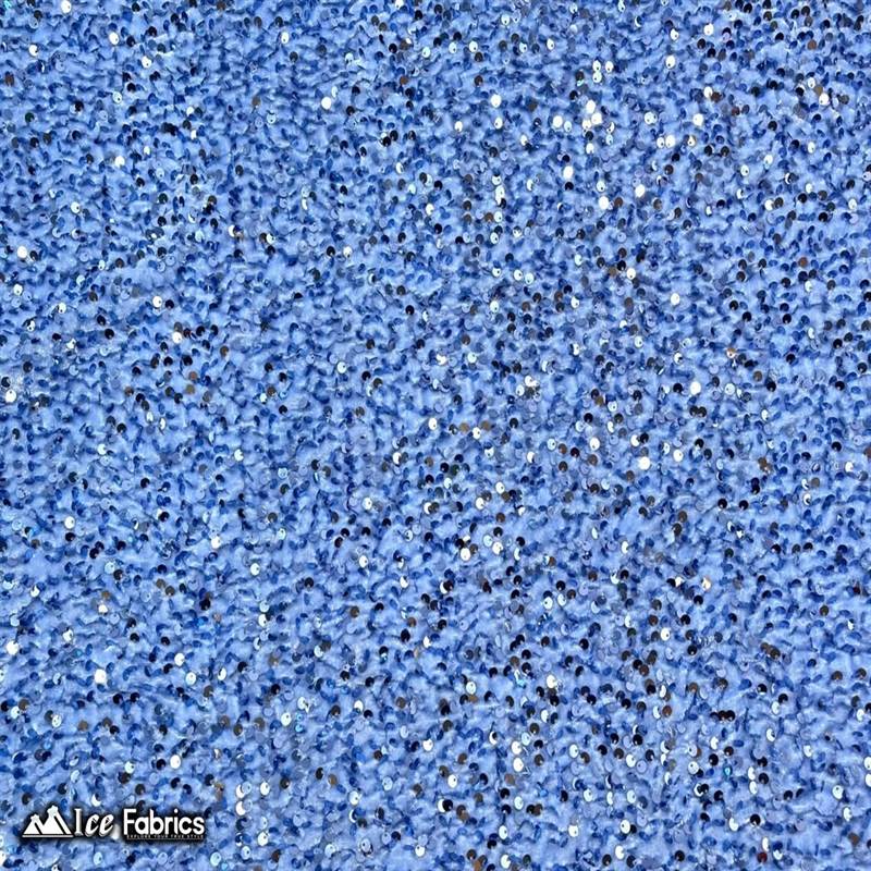 Emma Embroidery Sequins on Velvet Fabric | 2 Way Stretch ICE FABRICS Light Blue