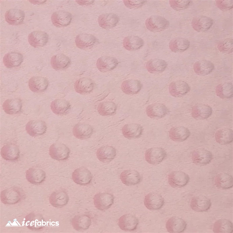 New Colors Dimple Bubble Polka Dot Minky Fabric ICE FABRICS | Light Pink