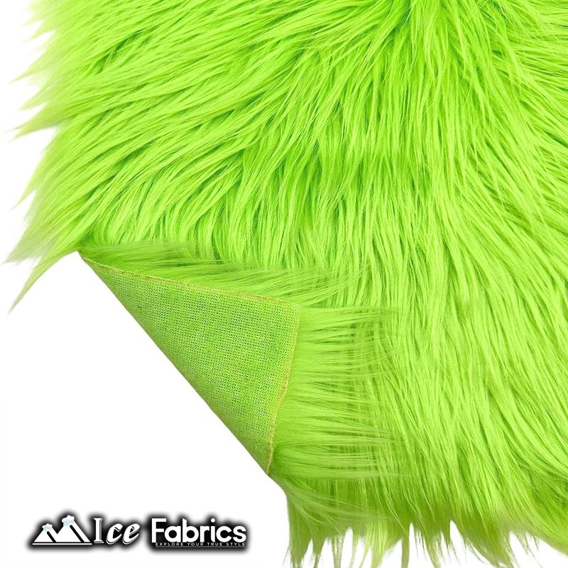 IceFabrics Square Shaggy Long Pile Faux Fur Fabric ICE FABRICS Lime