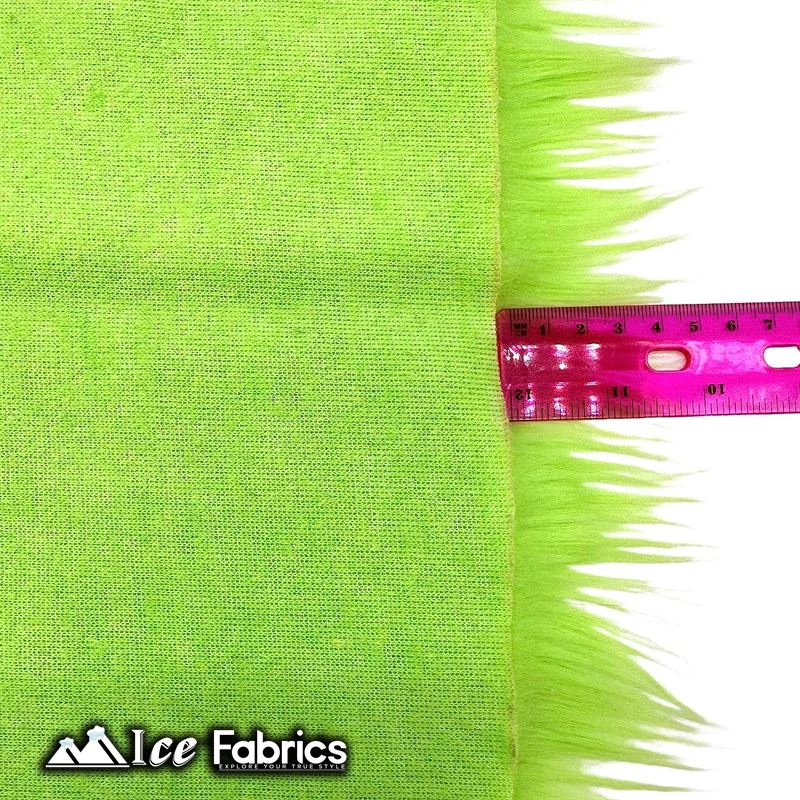 IceFabrics Square Shaggy Long Pile Faux Fur Fabric ICE FABRICS Lime