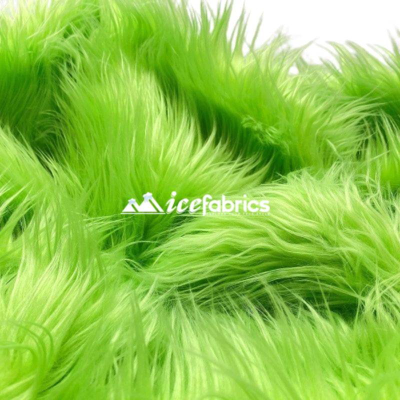 Shaggy Mohair Long Pile Faux Fur Fabric By The Yard ICE FABRICS Lime Green