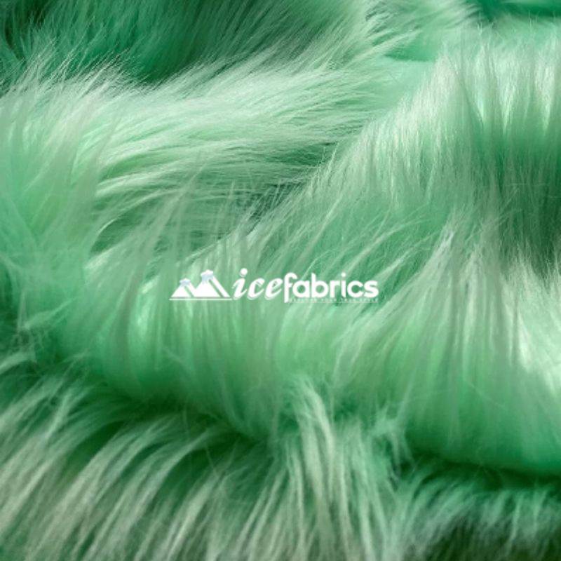 Shaggy Mohair Long Pile Faux Fur Fabric By The Yard ICE FABRICS Mint