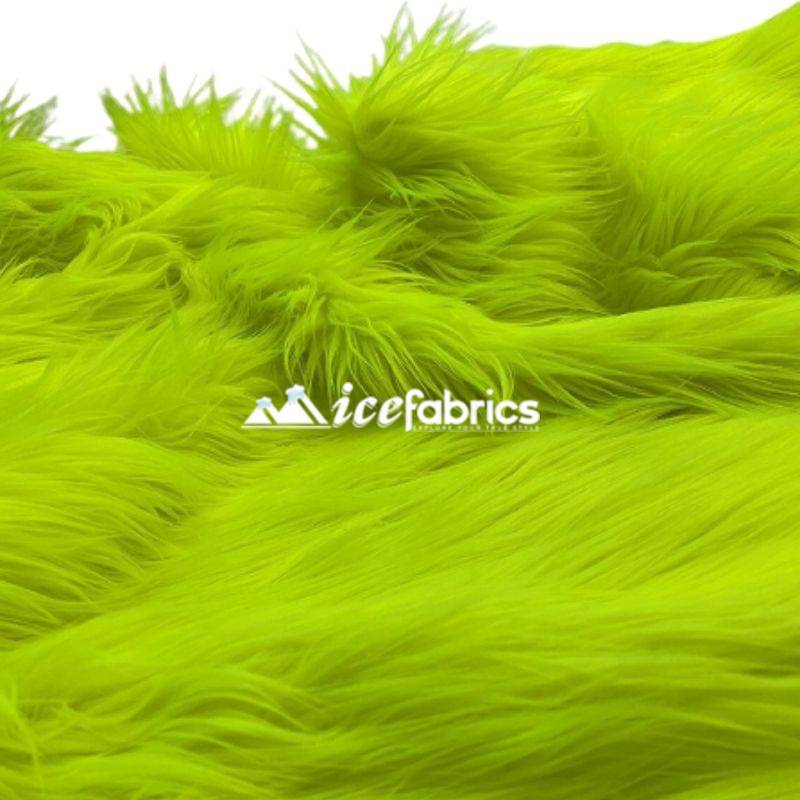 Shaggy Mohair Long Pile Faux Fur Fabric By The Yard ICE FABRICS Neon Yellow