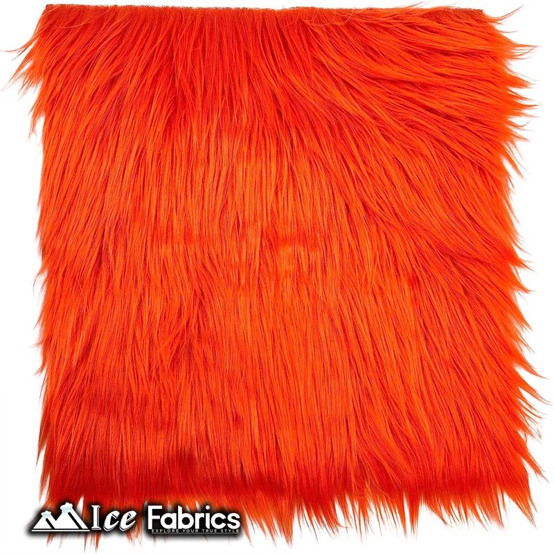 IceFabrics Square Shaggy Long Pile Faux Fur Fabric ICE FABRICS Orange