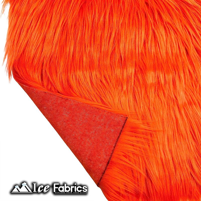 IceFabrics Square Shaggy Long Pile Faux Fur Fabric ICE FABRICS Orange