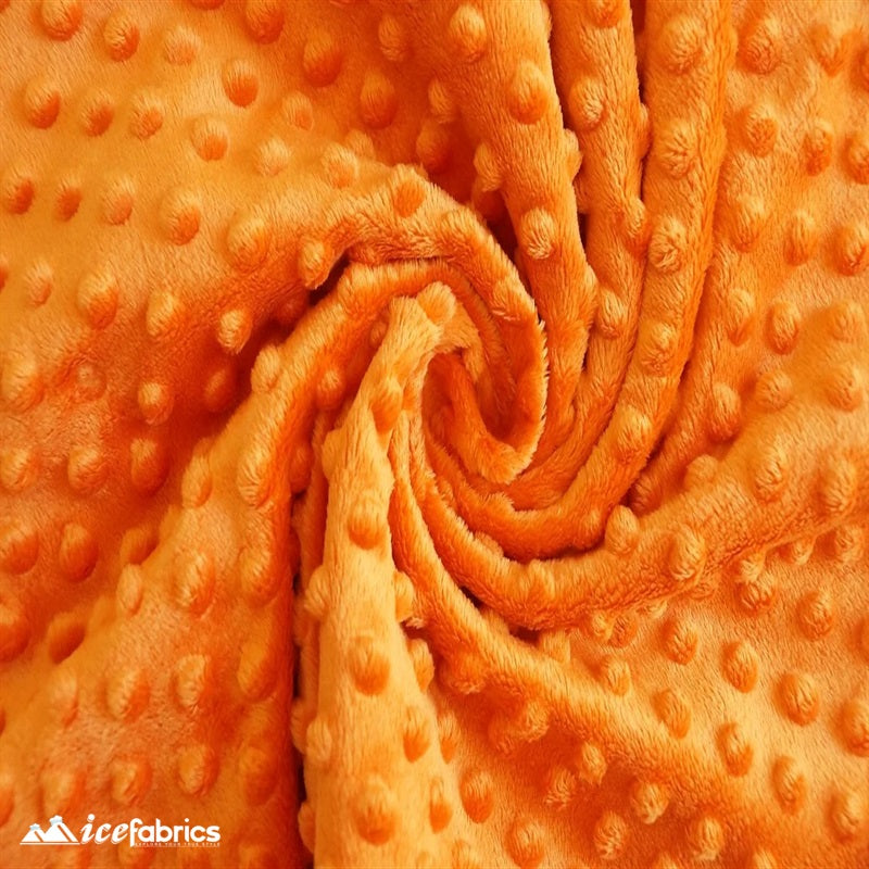New Colors Dimple Bubble Polka Dot Minky Fabric ICE FABRICS Orange