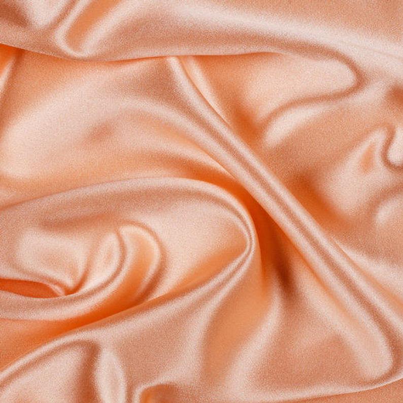 French Quality 5% Stretch Satin Fabric Spandex Fabric BTY ICEFABRIC Peach
