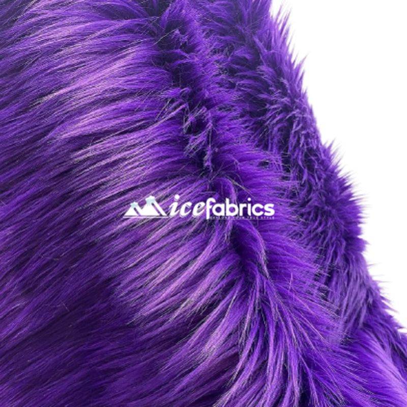 Shaggy Mohair Long Pile Faux Fur Fabric By The Yard ICE FABRICS Purple