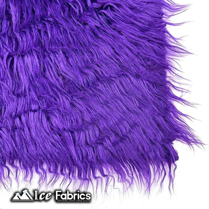 IceFabrics Square Shaggy Long Pile Faux Fur Fabric ICE FABRICS Purple