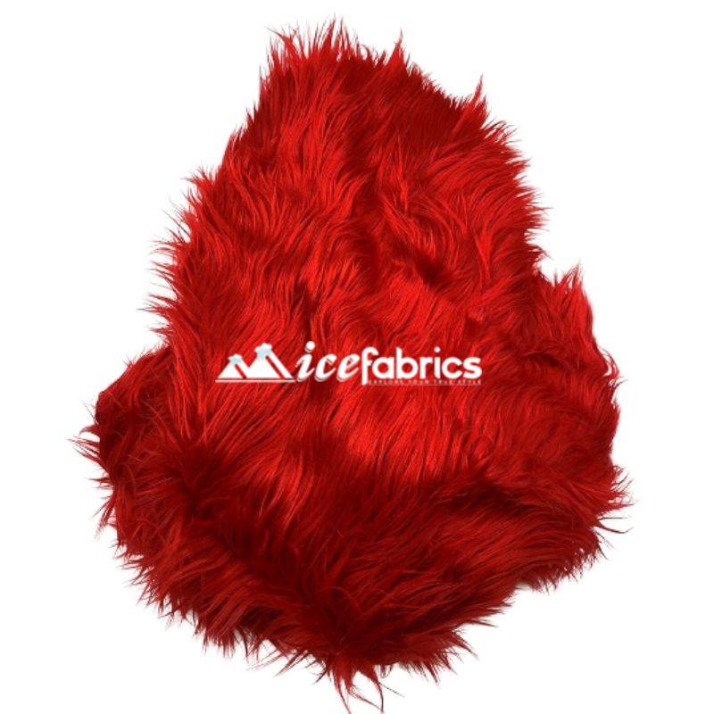 Shaggy Mohair Long Pile Faux Fur Fabric By The Yard ICE FABRICS Red
