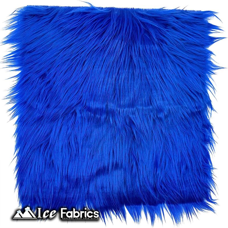 IceFabrics Square Shaggy Long Pile Faux Fur Fabric ICE FABRICS Royal Blue