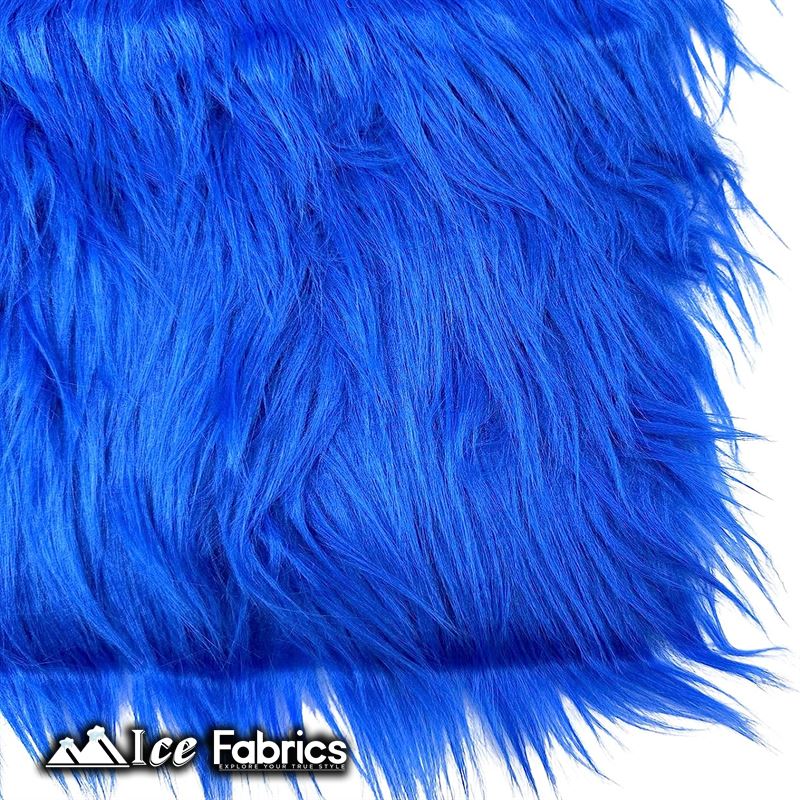 IceFabrics Square Shaggy Long Pile Faux Fur Fabric ICE FABRICS Royal Blue