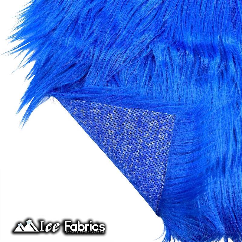IceFabrics Square Shaggy Long Pile Faux Fur Fabric ICE FABRICS Royal Blue