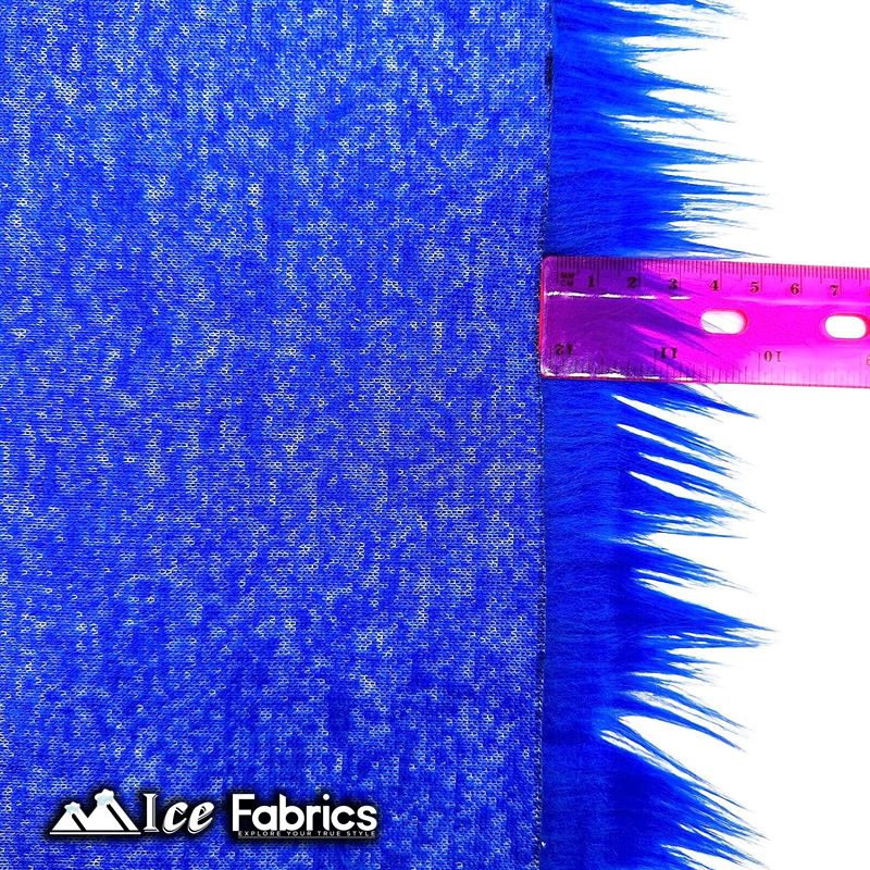 IceFabrics Square Shaggy Long Pile Faux Fur Fabric ICE FABRICS Royal Blue