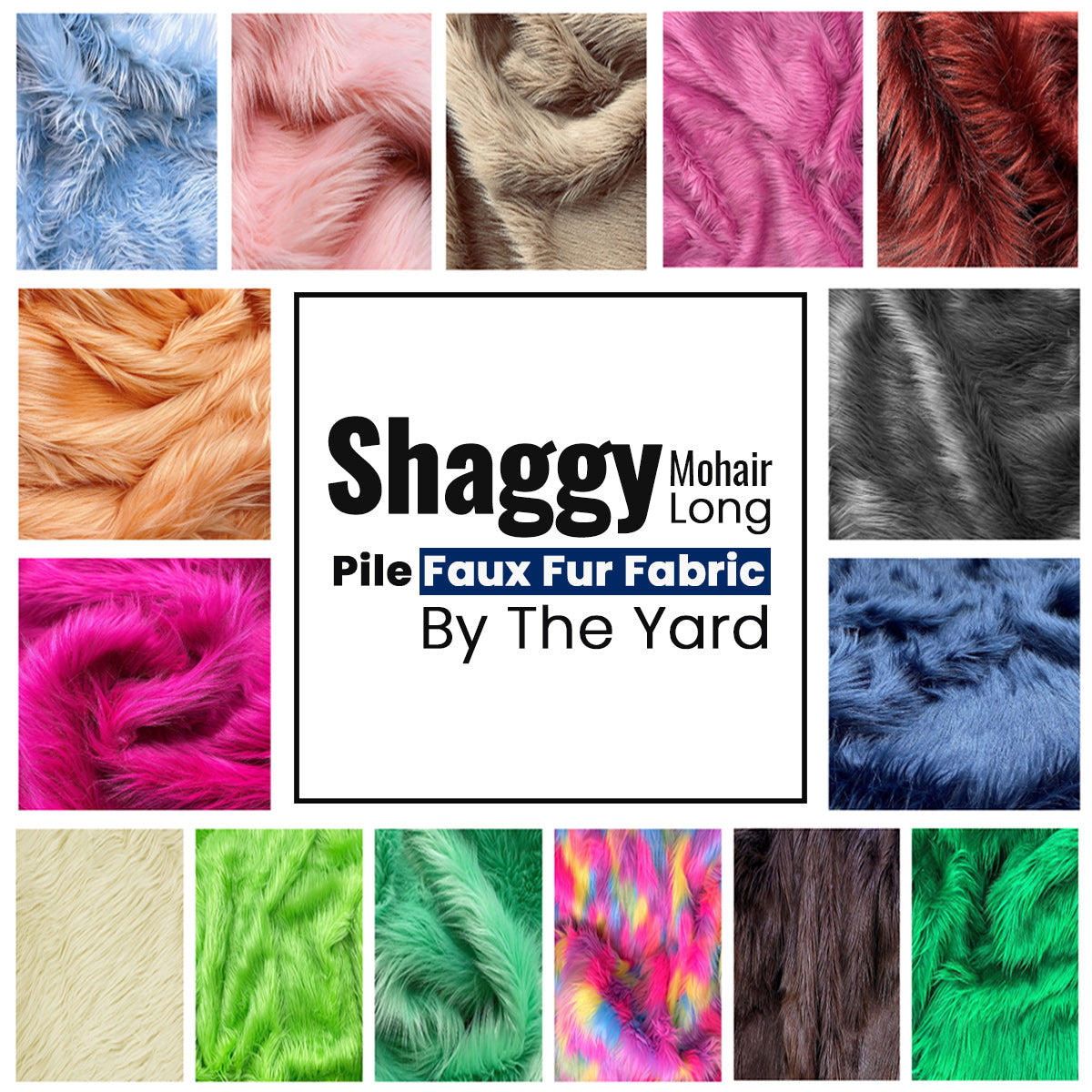 Shaggy Mohair Long Pile Faux Fur Fabric By The Yard