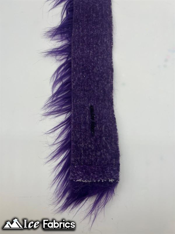 Shaggy Mohair Strips Ribbon Faux Fur Fabric Pre Cut Roll ICE FABRICS Plum